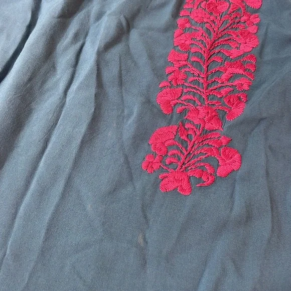 Buddy Love Blue and Magenta Embroidered Boho Hippie Summer Sundress XS - Picture 9 of 9